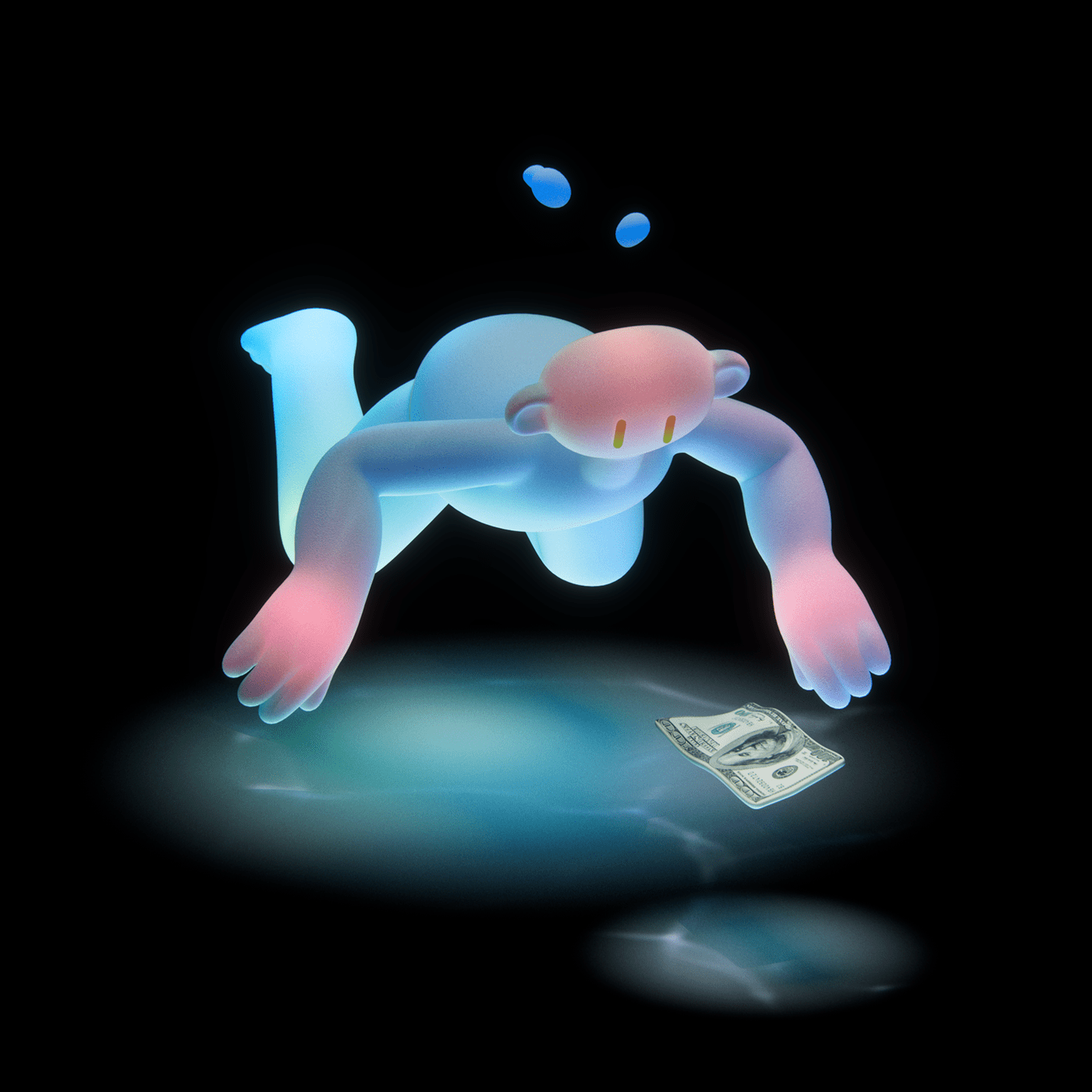 Character Design Illustration of Translucent Man