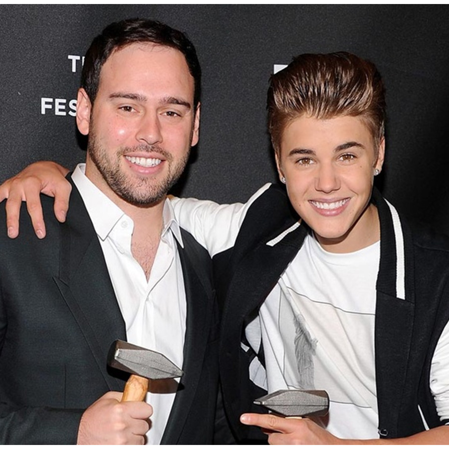 Justin Bieber and manager Braun