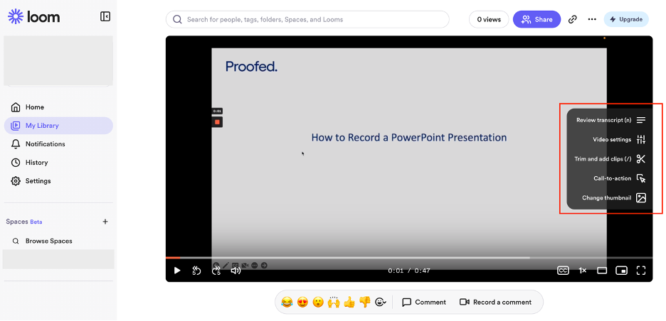 power point presentation record