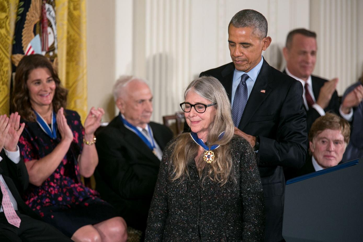 President Barack Obama presents the Presidential Medal of Freedom to Margaret H. Hamilton during a ceremony in the East Room of the White House, Nov. 22, 2016. (Official White House Photo by Lawrence Jackson)