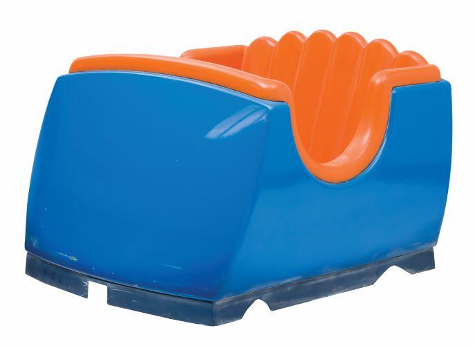A blue and orange plastic object

Description automatically generated with low confidence