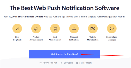 Push engage homepage