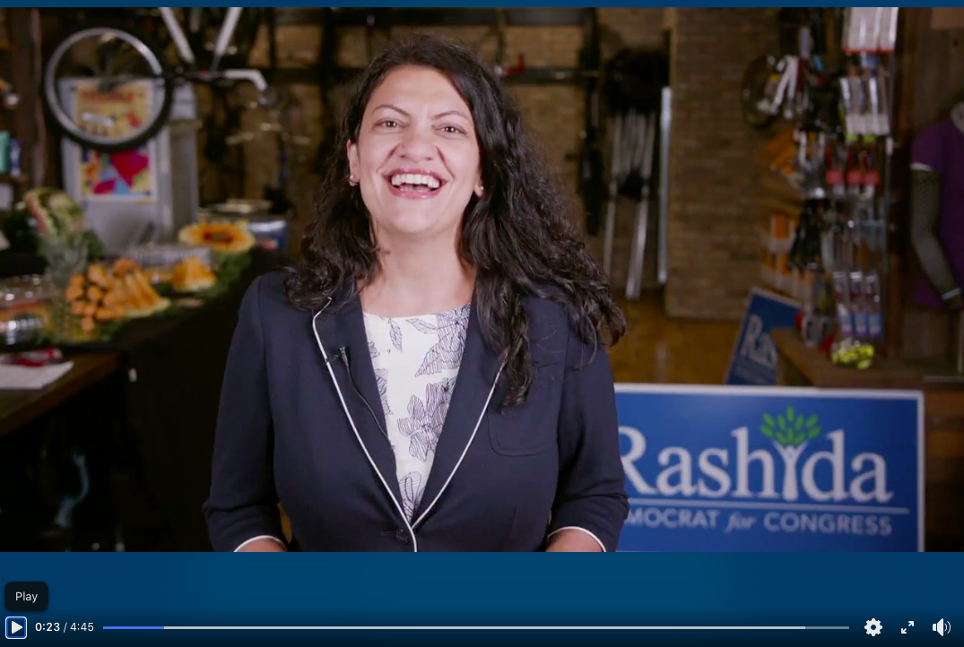Screenshot from Rashida's thank you video
