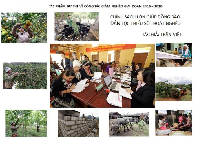 Tác phẩm “Chính sách lớn giúp đồng bào dân tộc thiểu số thoát nghèo” của tác giả Trần Quốc Việt, Ban biên tập Ảnh, TTXVN được vinh danh Giải B trong cuộc thi các tác phẩm báo chí về công tác giảm nghèo lần thứ ba - năm 2019.