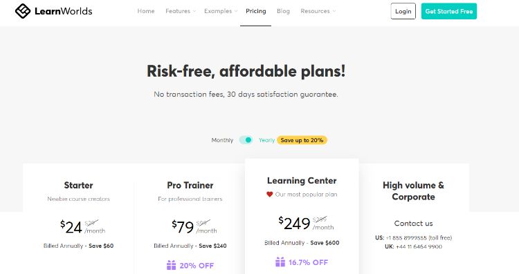 learnworlds pricing