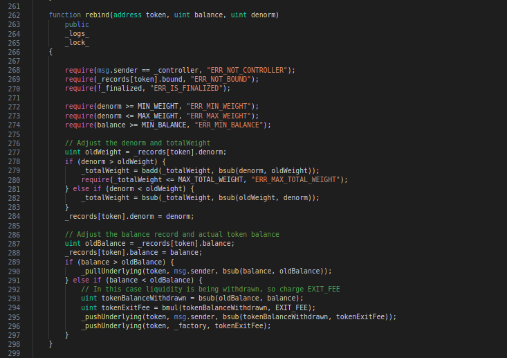 Balancer Codeblock: rebind function