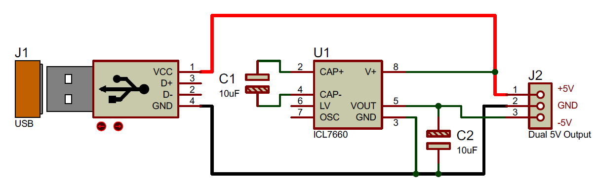 +5V and -5V Dual Power Supply Circuit