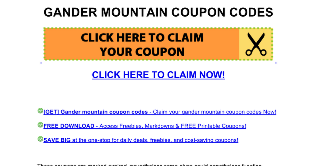 gander mountain coupon codes Google Docs