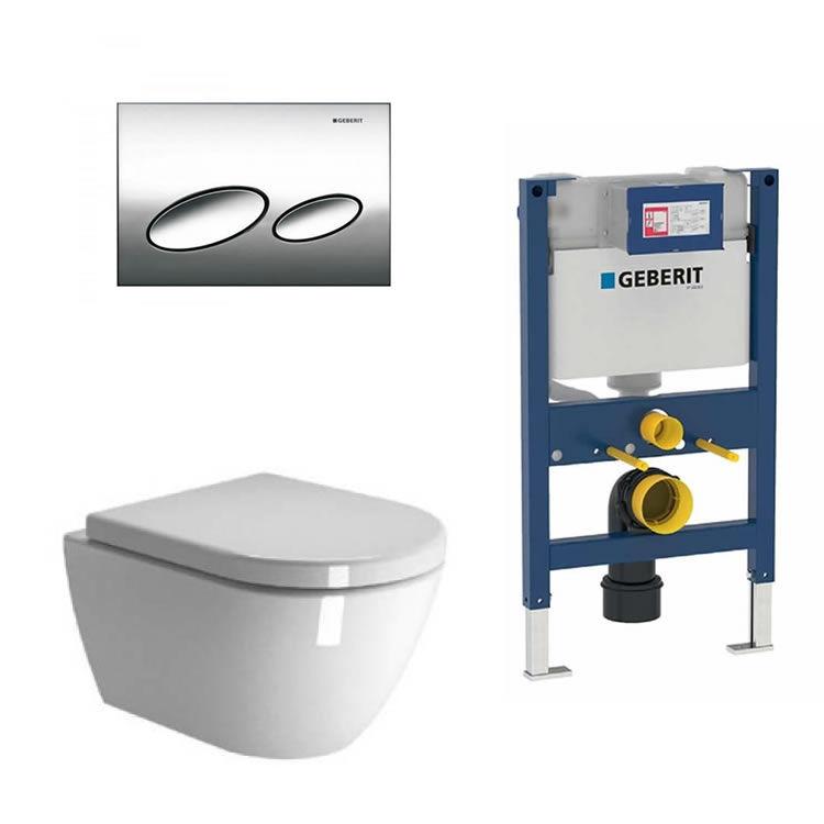 Parts and components that make up a wall-hung toilet