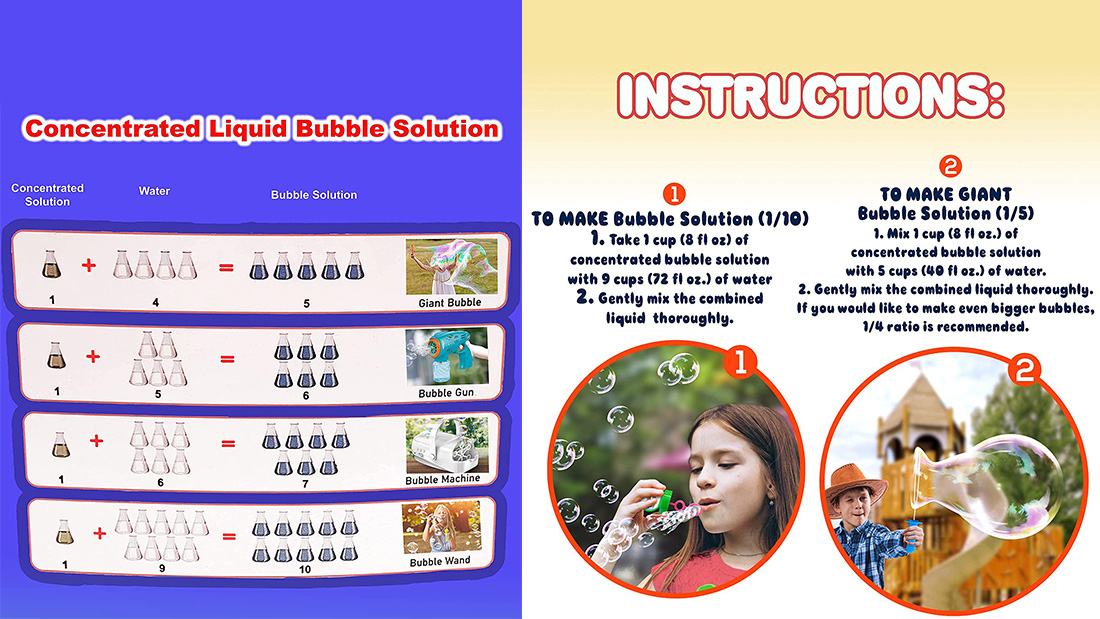 how to concentrate liquid bubble solution in bubble gun bubble wand