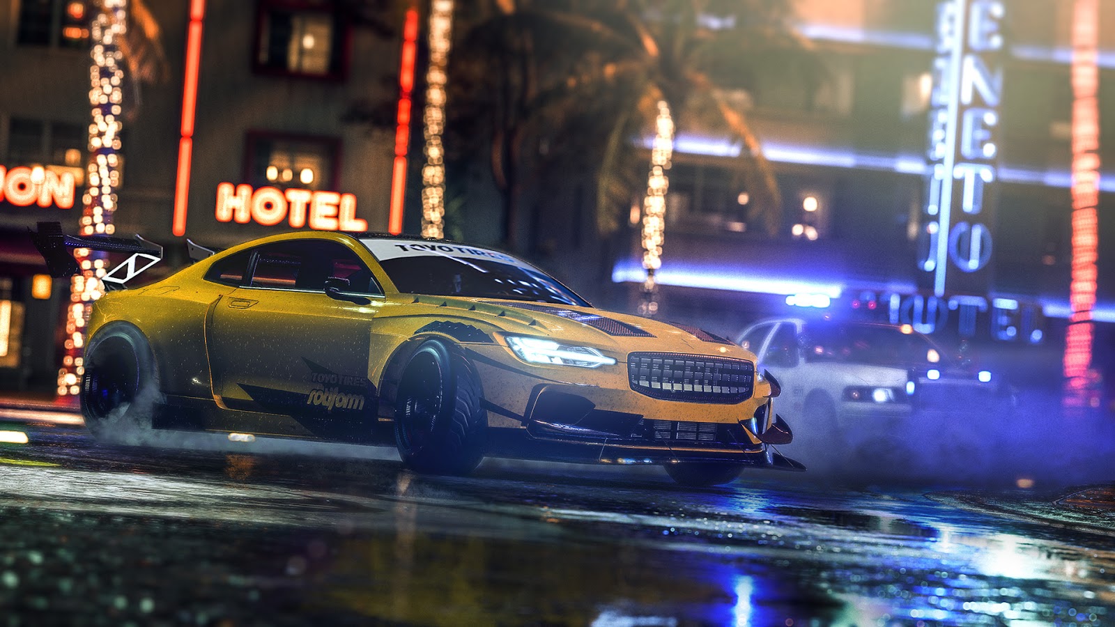 Screenshot from police chase on Need for Speed Heat