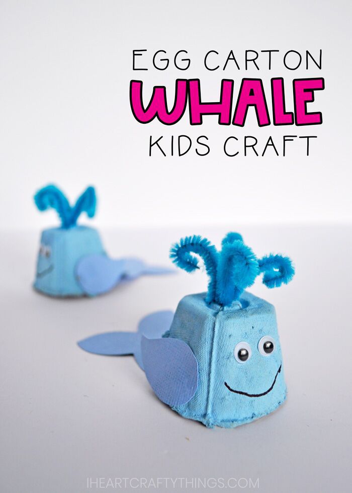 Egg carton whale kids craft 
