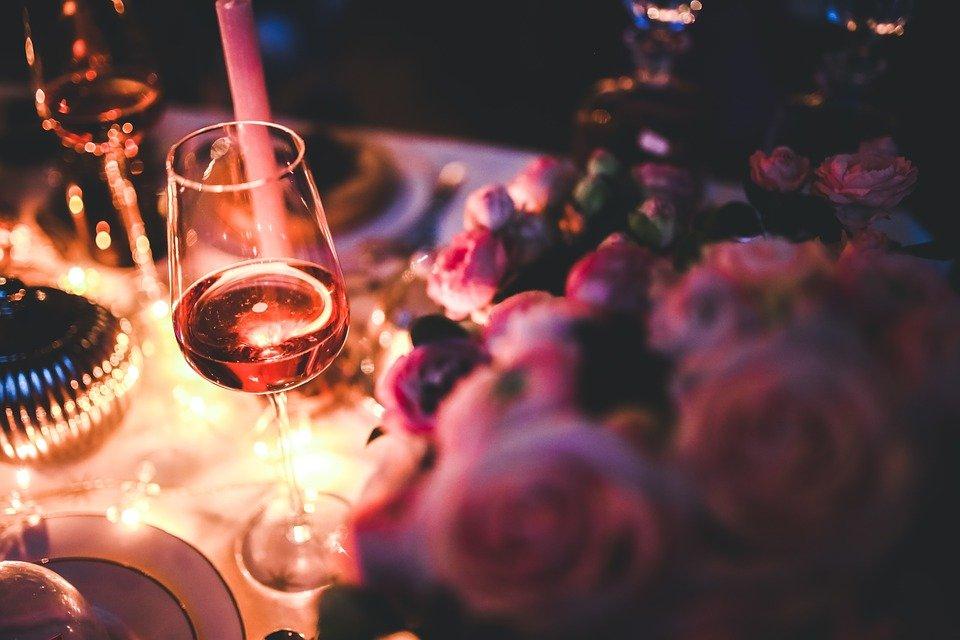 Wine, Rose, Alcohol, Party, Single, Evening, Night