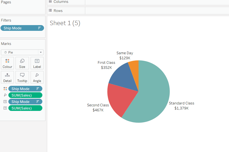manually move the label on a pie chart in Tableau to a new position