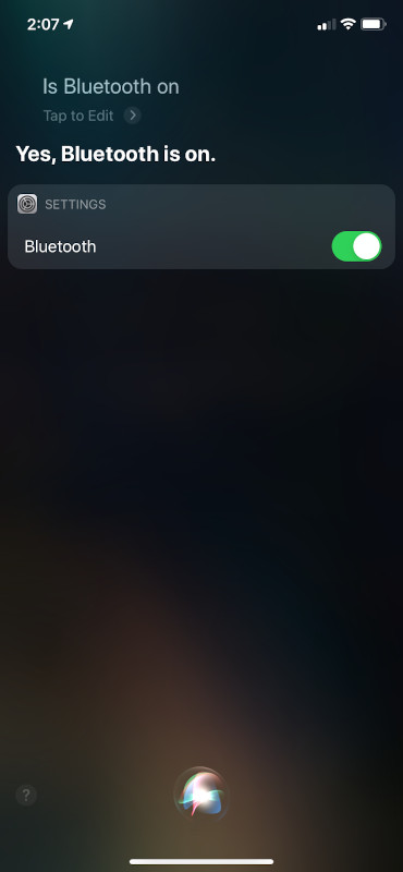 Bluetooth Siri UI 