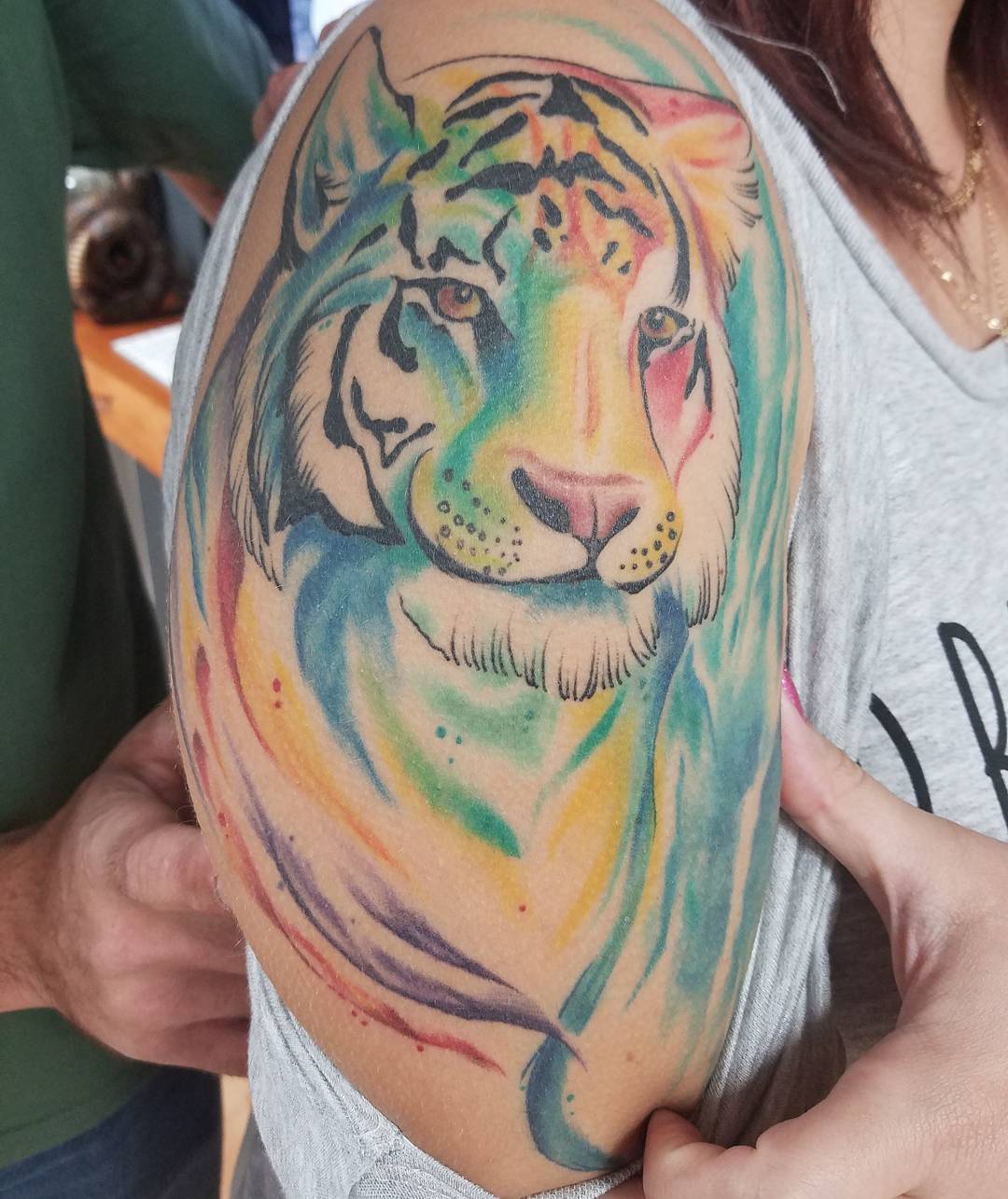 Watercolor Tiger Tattoo Design