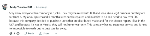 Perpay review from a user who struggled using a warranty on a product they purchased through the BNPL service. 