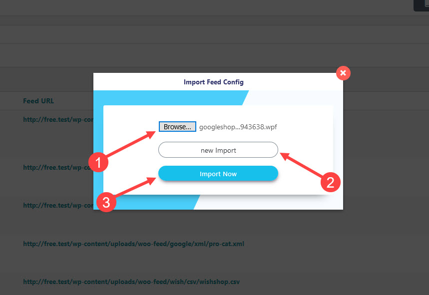 export & import product feed configuration