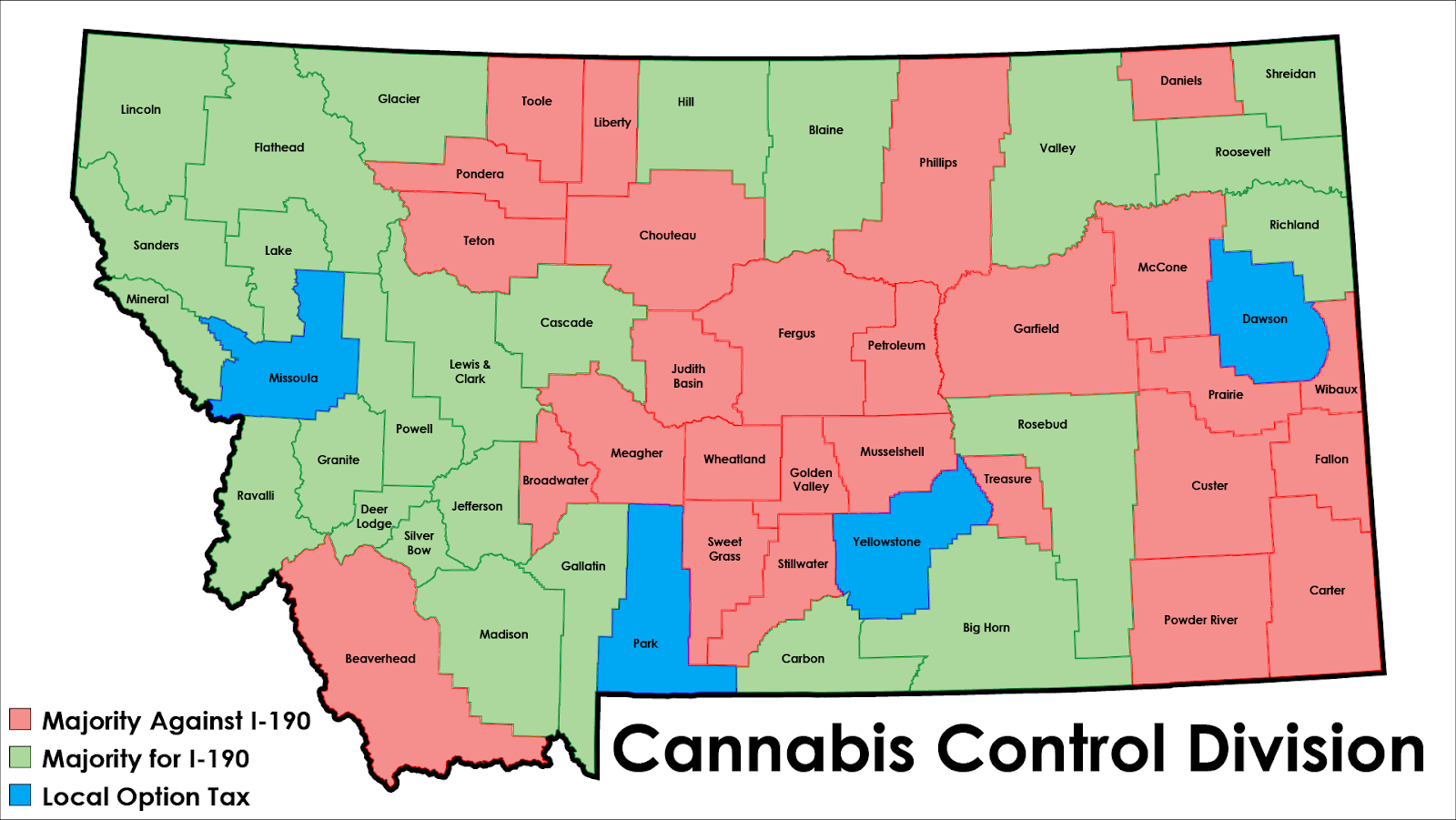 is weed legal in Montana? map of counties