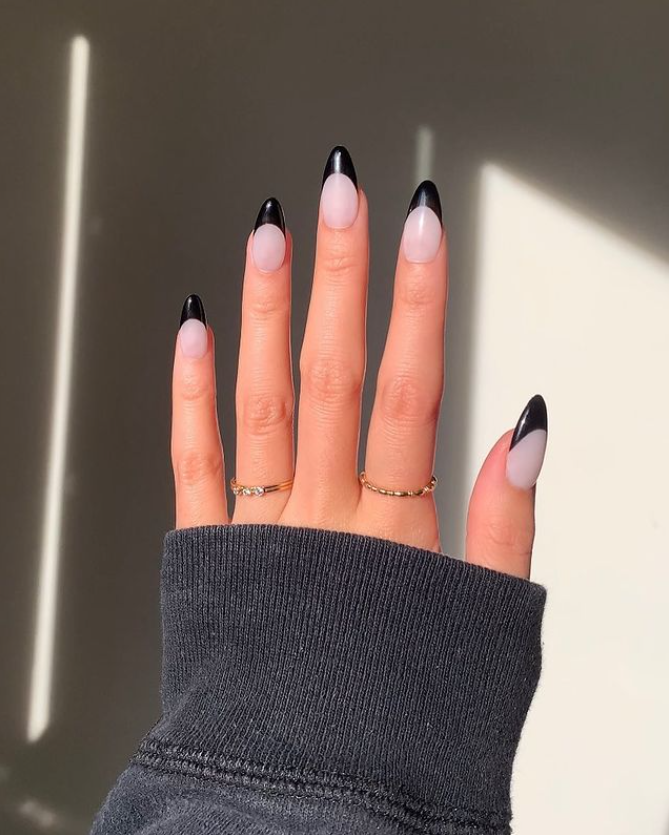 Classic Black French Tips