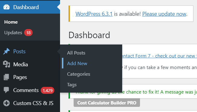 Adding a new blog in WordPress