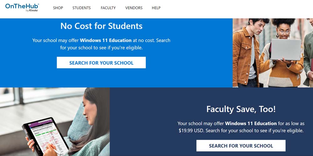 Get Windows 11 with discounts for students or teachers