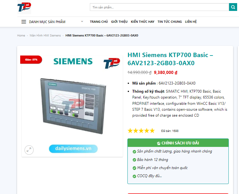 Đi tìm sản phẩm màn hình HMI Siemens giá rẻ ưu đãi nhất và so sánh với KTP700 Basic