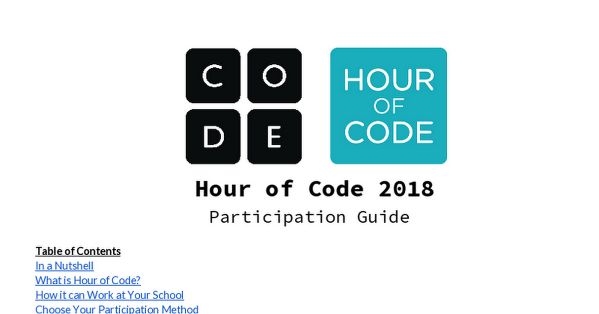 Hour of Code Participation Guide 2018