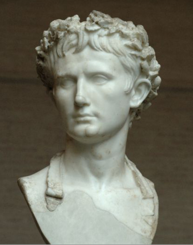 Julius Caesar wearing a stephanos, or grass crown at Condren Galleries.