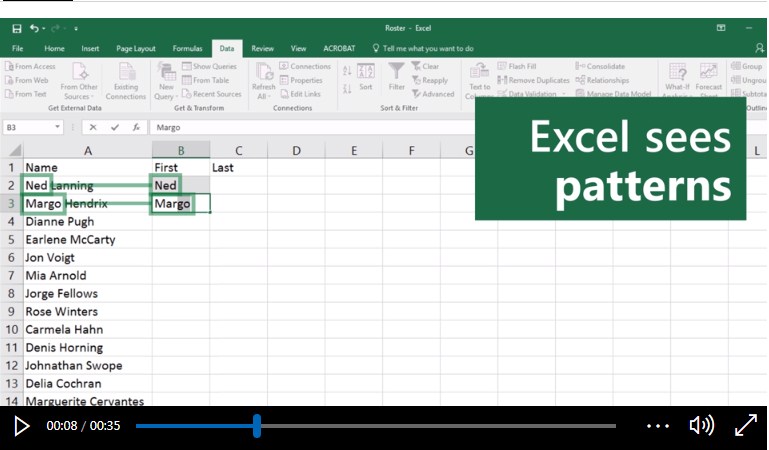 Excel sees patterns