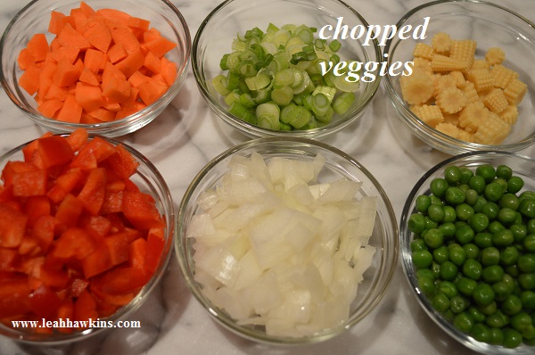 chopped veggies for our plated recipe