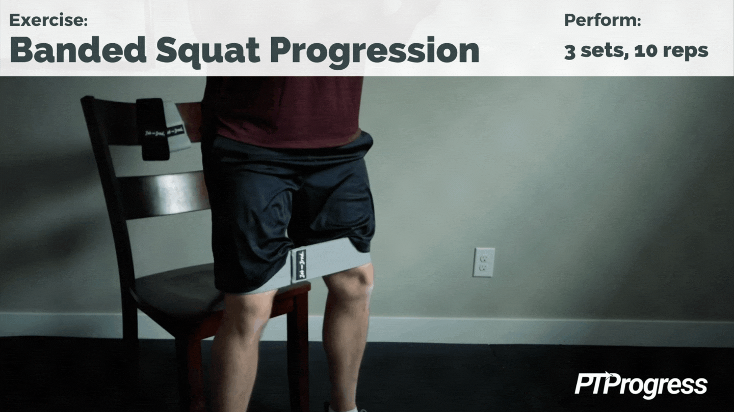 banded squats for knee pain