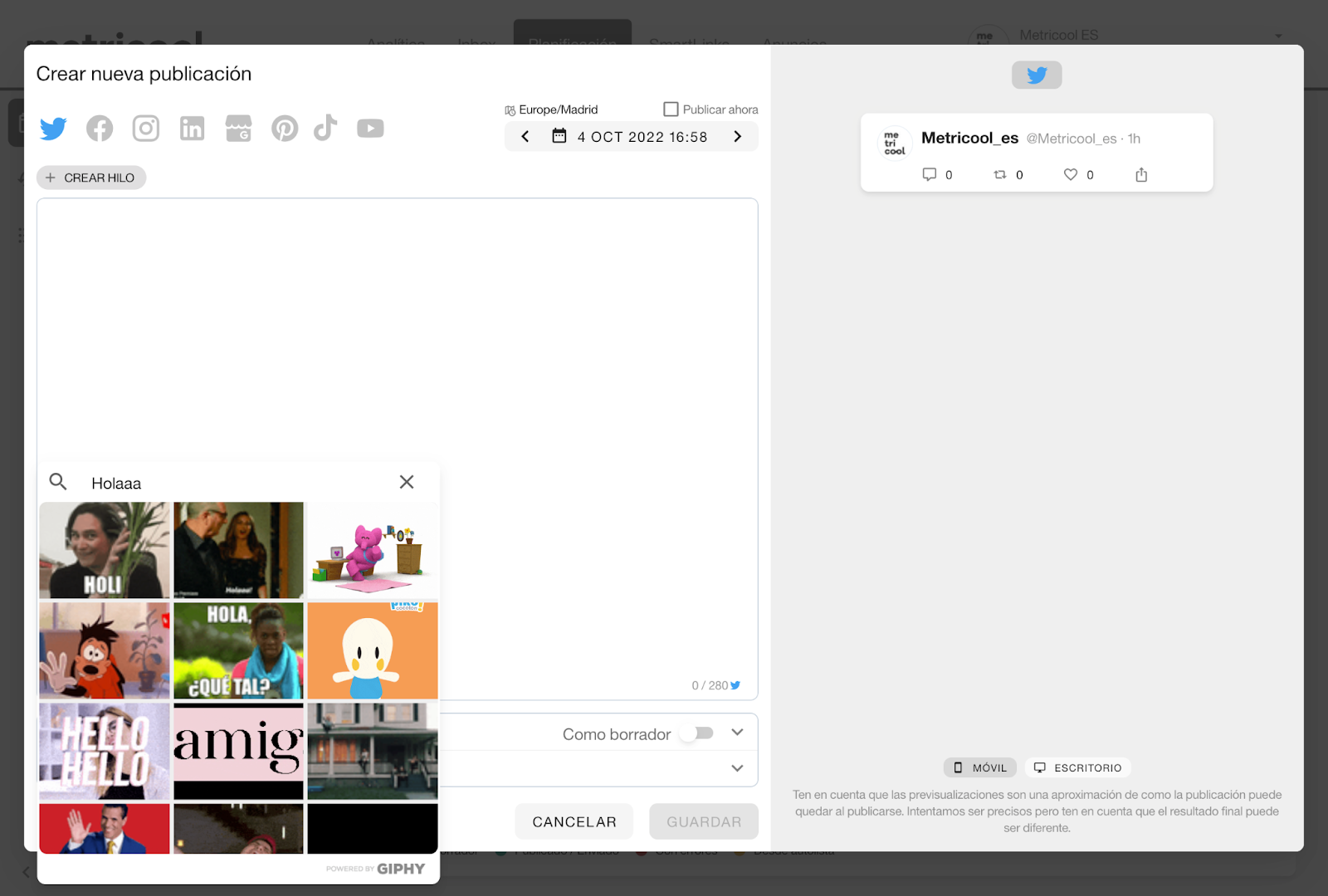 gifs redes sociales metricool