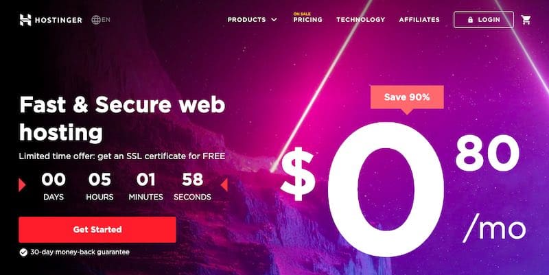 Alojamiento web económico de Hostinger