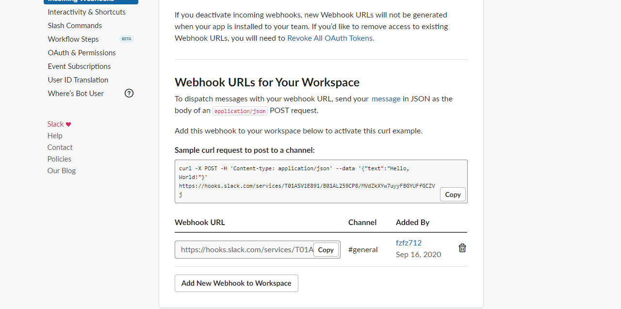 Zendesk WebHooks Integration: Webhook URLS