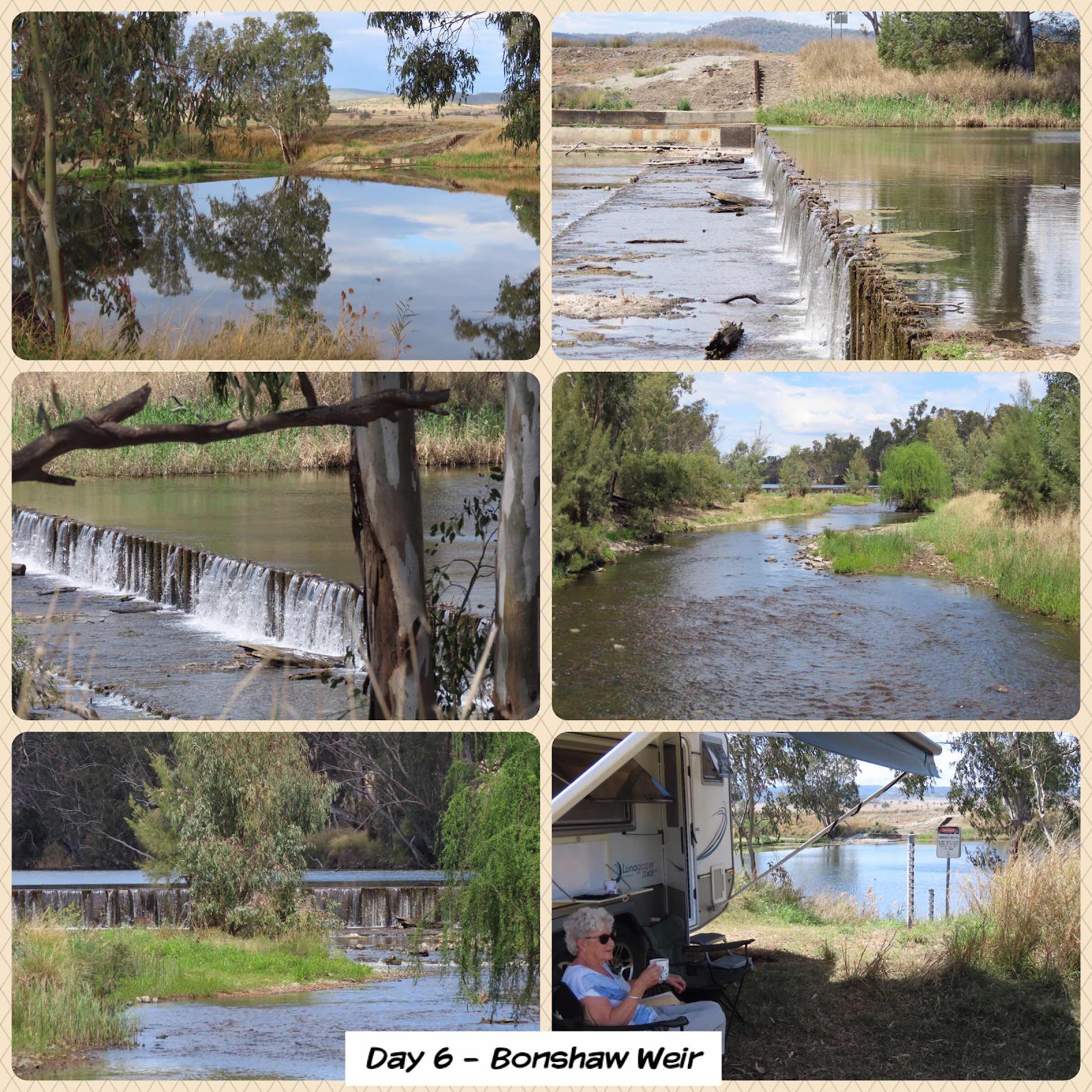 Faye & Ken on Holidays Day 6 Bonshaw Weir