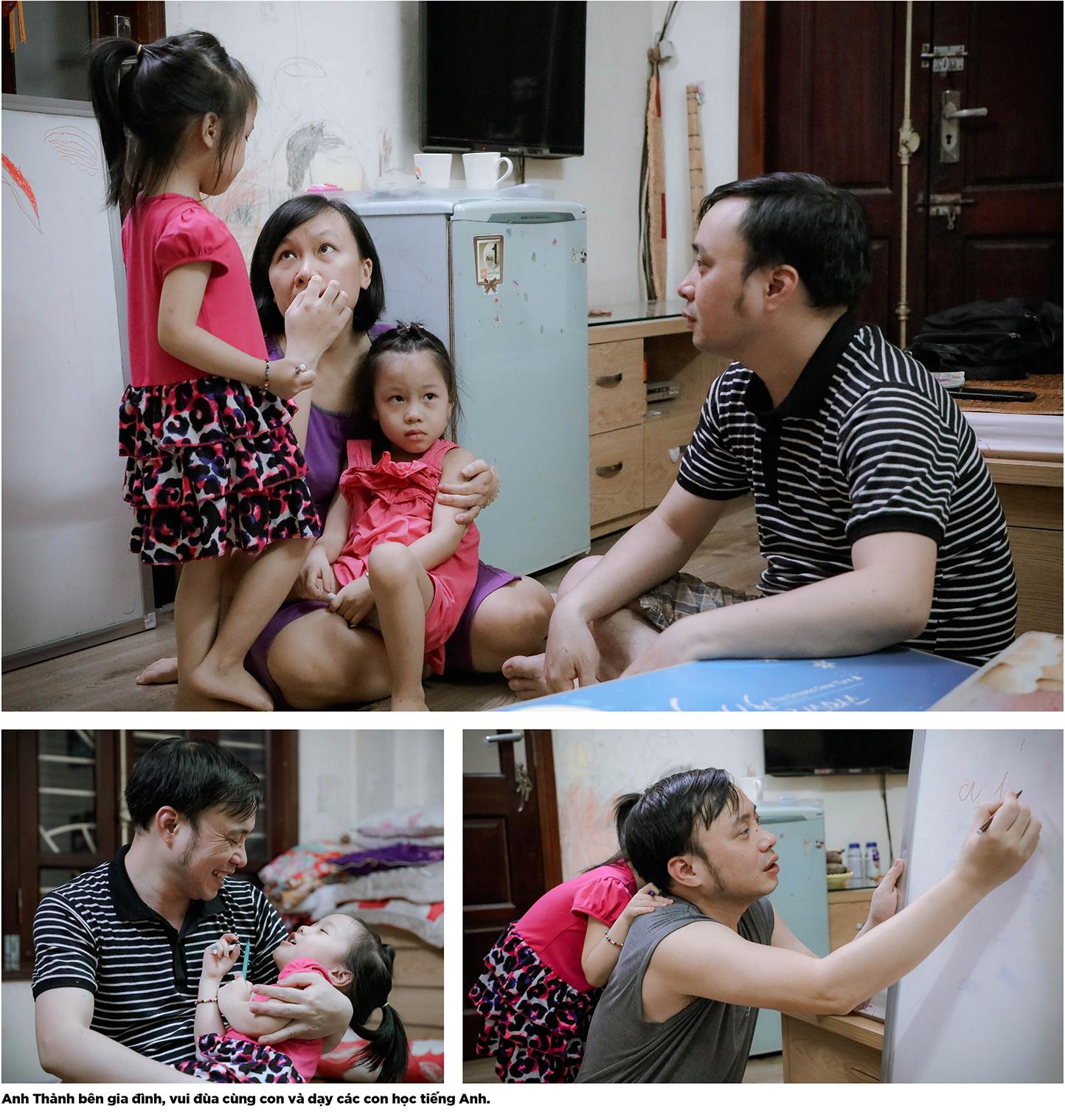 Anh Thành bên gia đình và các con