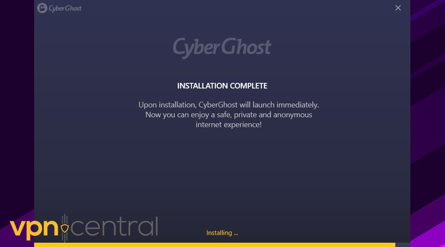 Install CyberGhost