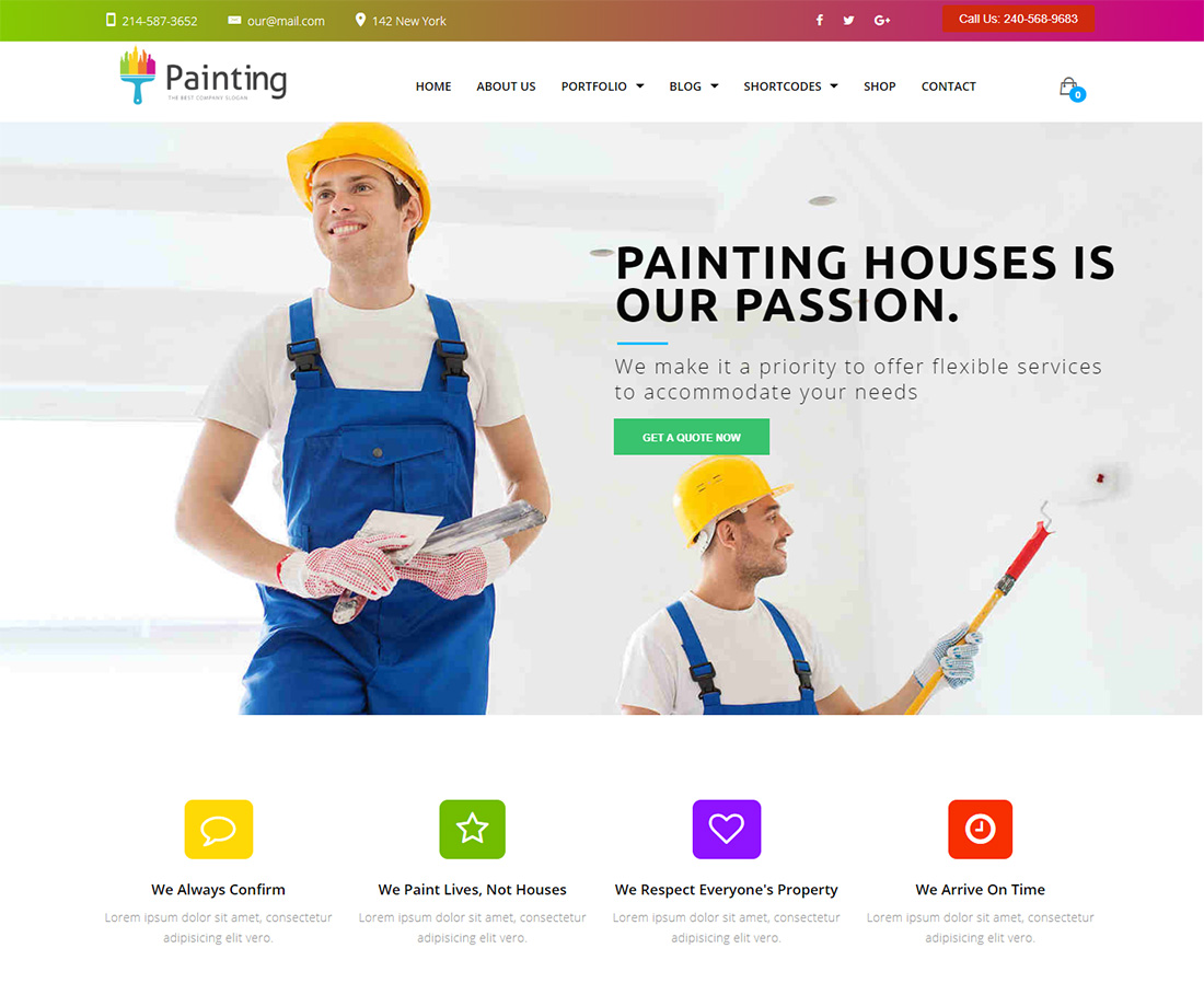 Pintar temas de WordPress para pintores