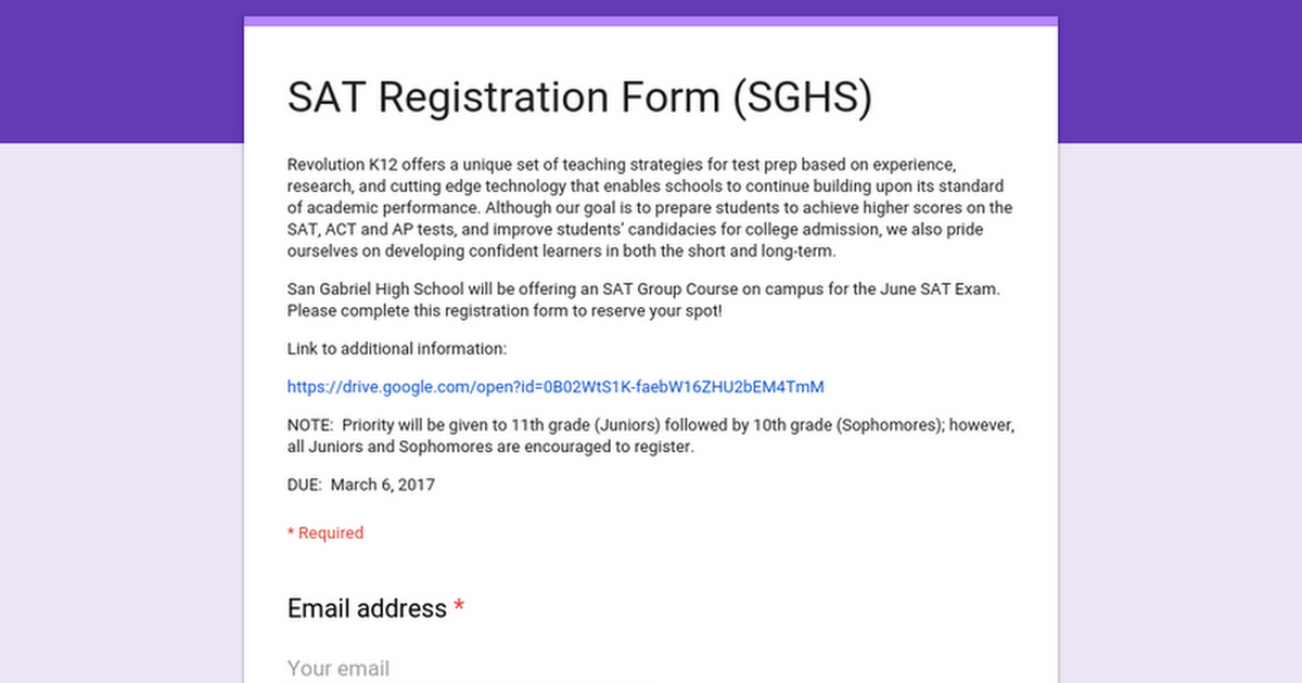 Sat Registration Form Printable Printable Forms Free Online