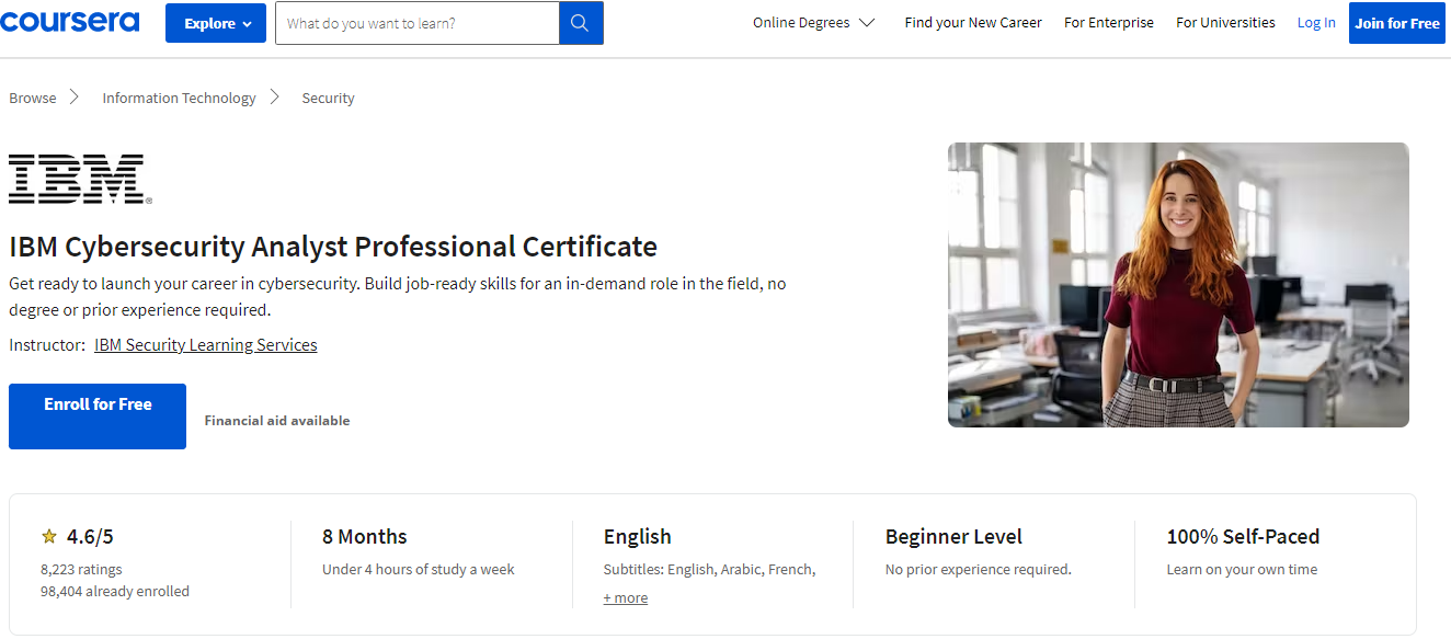 technical certified course by Coursera