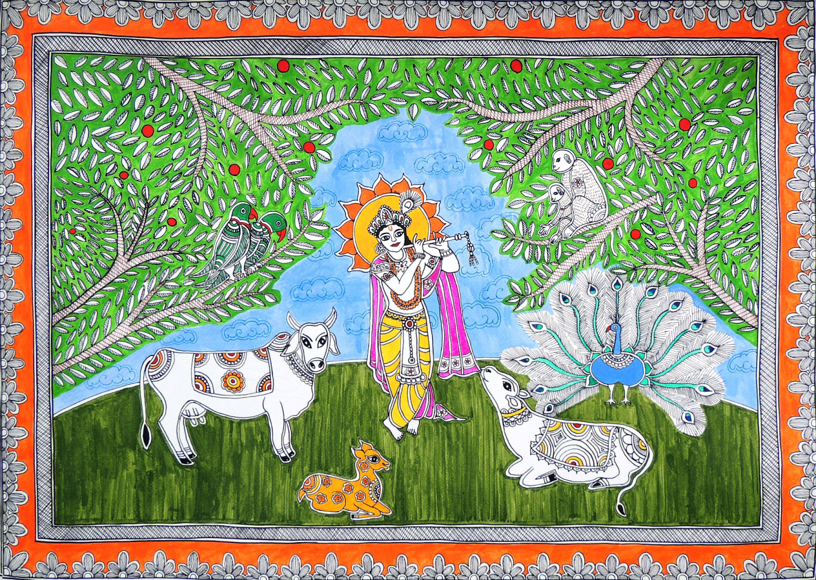 Madhubani Painting, Buy painting online, Online art Gallery India