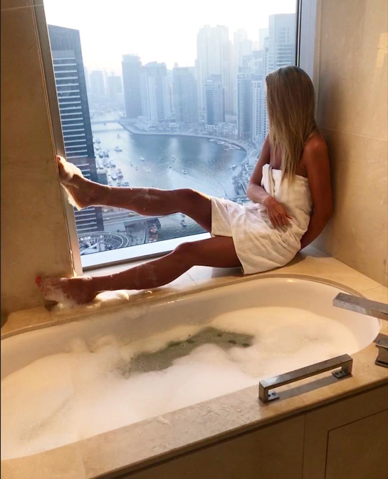 Louise Gjørup enjoying the view from Dubai Marina (Source: Instagram)