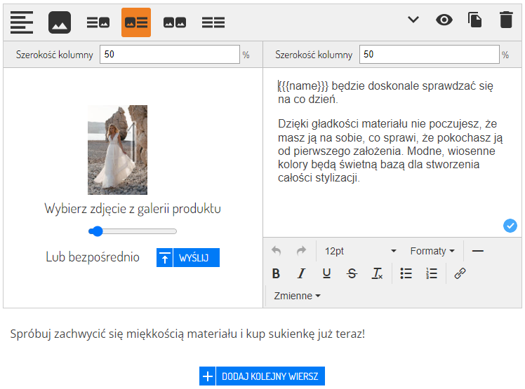 Edytor blokowy - narzędzie do tworzenia estetycznych opisów produktów. Sellingo.pl