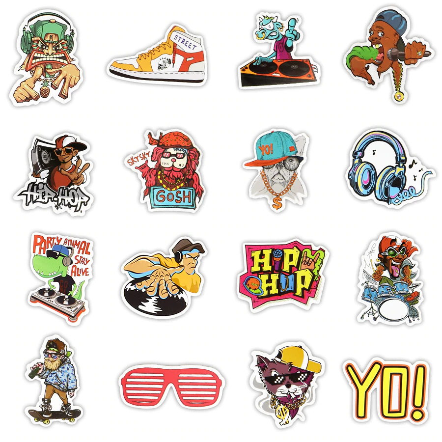 10/30/50pcs East West Coast Rap Graffiti Stickers Cool Pop Usa Up Life  Funny Art Stickers Laptop Diy Kids Toys Pvc Decal Sticker