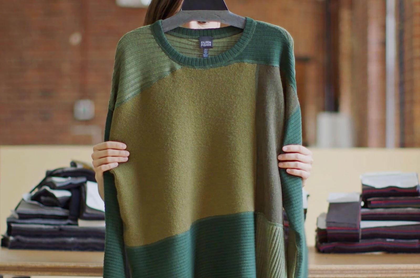 Eileen Fisher green sweater