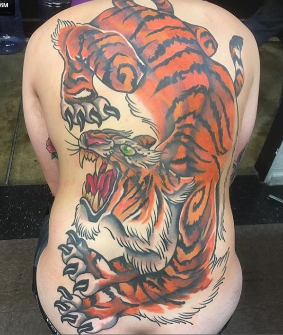 Tiger Full Back Tattoo
