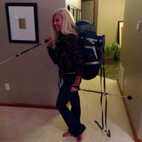 Practicing carrying my gear for my backpacking trip.