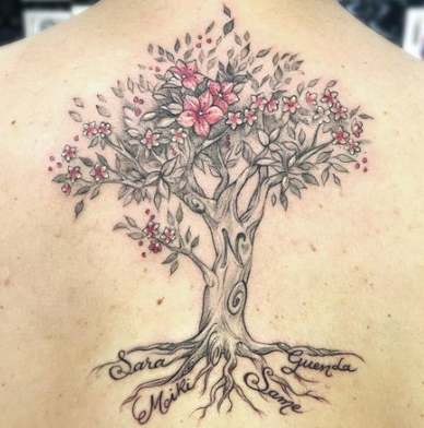Cute Floral Tree Tattoo