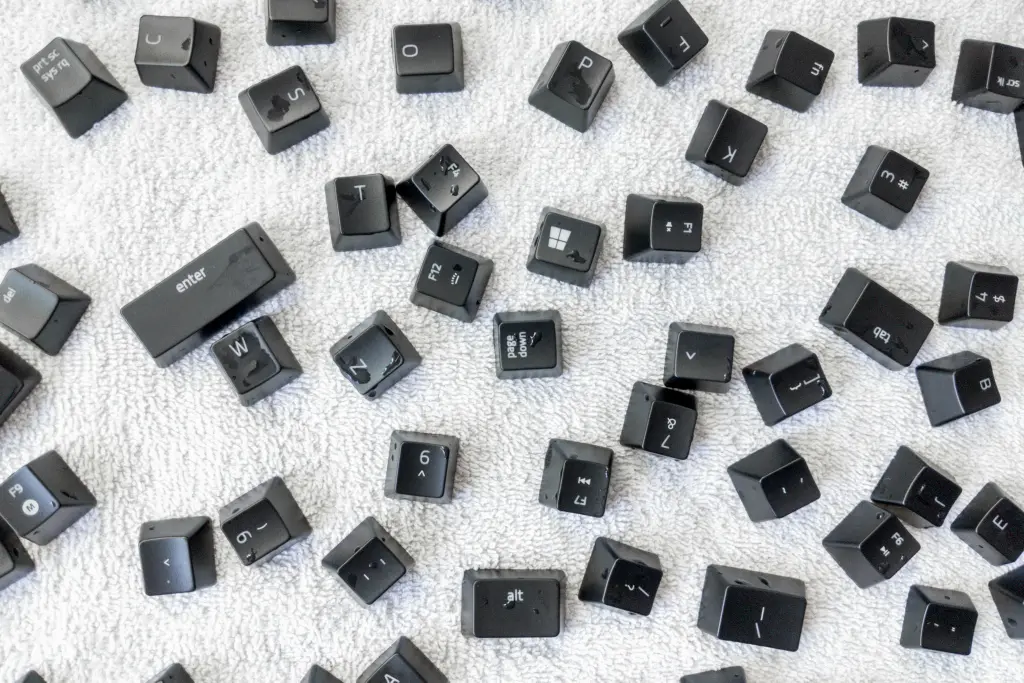 Clean the keycaps of any residue and let them air dry.